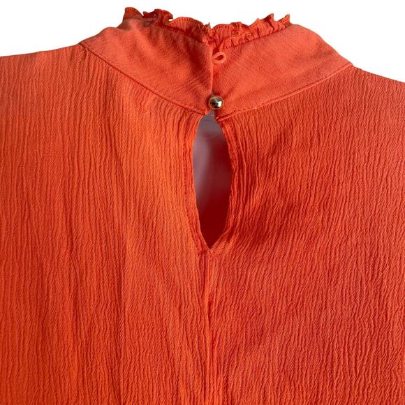 And The Why Women Tunic Top S Orange Crochet Paisley Gauzy Lace Cottage Boho Y2K - Picture 4 of 11